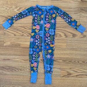 Little Sleepies Floral Blue Kids One Piece - 18-24 Months